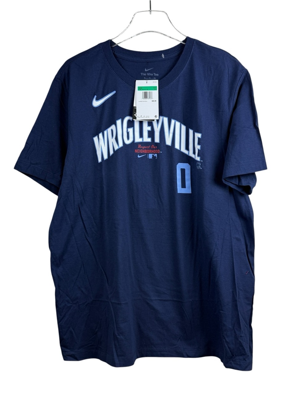Wrigleyville Nike Men’s Size XL Navy Blue Stroman #0 Double Sided T-Shirt NWT
